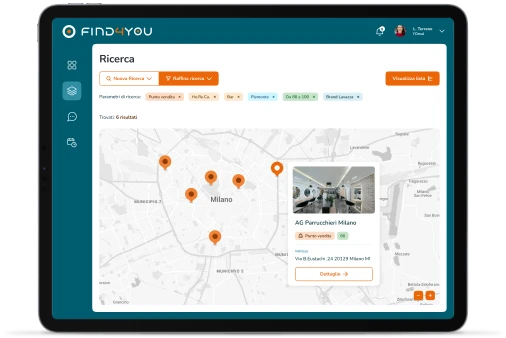 Find4You - Censimento di tutte le vetrine dei parrucchieri per signora di Milano.